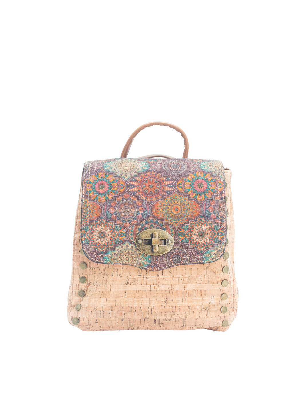 Petit sac à dos écologique en liège pour femmes.