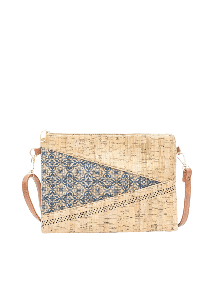 Sac pochette bandoulière en liège pour femme.